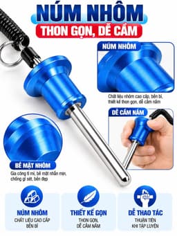 Chốt tạ khối máy gym,núm hợp kim nhôm cao cấp màu xanh 4