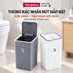 Thùng Rác Nắp Bật Nhấn Nút Tự Mở Tiện Lợi, Thùng Rác Nắp Lật Thiết Kế Tiết Kiệm Không Gian Nhựa PP 1