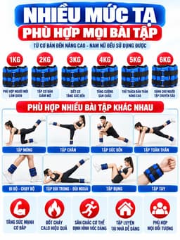 Băng Tạ Bao Cát Cổ Chân Cổ Tay Luyện Sức Mạnh/ Thiết Bị Tập Gym Tập Thể Dục 3