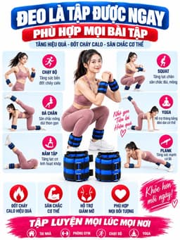 Băng Tạ Bao Cát Cổ Chân Cổ Tay Luyện Sức Mạnh/ Thiết Bị Tập Gym Tập Thể Dục 7