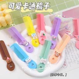 Lược nhựa mini bán nguyệt - Hồng 3