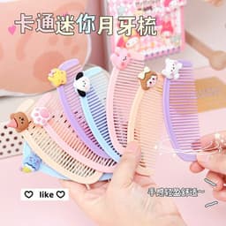 Lược nhựa mini bán nguyệt - Hồng 4