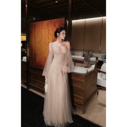 CHOUCHOU ĐẦM REN LƯỚI TAY RƠI LINLUXE  2