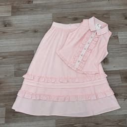 Set Áo Sát Nách Cổ Sơ Mi Bèo Ngực Phối Chân Váy Xòe Tầng HB.CLOSET Set Đồ Nữ Điệu Đà S229 6