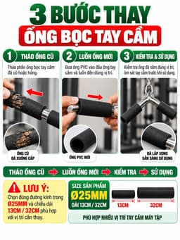 Ống cao su bọc tay cầm máy gym (1 đôi) 4