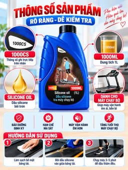 Dầu Tra Máy Chạy Bộ 1000ml - Sản Phẩm Chất Lượng Với Hướng Dẫn Sử Dụng 4