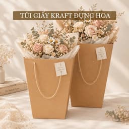 Combo 5/10 túi giấy kraft đựng hoa, túi giấy vát hình thang đựng bó hoa loại dày cứng đẹp 1