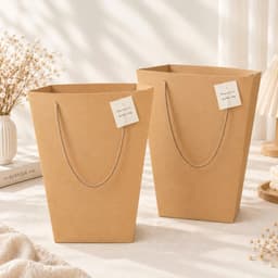 Combo 5/10 túi giấy kraft đựng hoa, túi giấy vát hình thang đựng bó hoa loại dày cứng đẹp 6