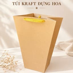Combo 5/10 túi giấy kraft đựng hoa, túi giấy vát hình thang đựng bó hoa loại dày cứng đẹp 4
