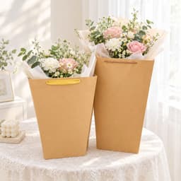 Combo 5/10 túi giấy kraft đựng hoa, túi giấy vát hình thang đựng bó hoa loại dày cứng đẹp 9