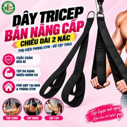 Dây Tricep Bản Nâng Cấp Chiều Dài 2 Nấc - Kéo Lưng Xô Tay Sau Đa Năng HC Sport 1