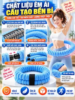 Vòng Lắc Eo Giảm Cân Lò Xo Bọc Vải Dệt Kim 1.5kg - 2.5kg -Hàng Chuẩn Kg 4