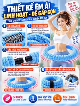 Vòng Lắc Eo Giảm Cân Lò Xo Bọc Vải Dệt Kim 1.5kg - 2.5kg -Hàng Chuẩn Kg 3