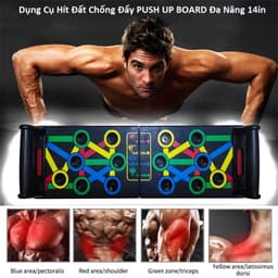Dụng Cụ Hít Đất Chống Đẩy Có Led Ghi Thời Gian và PUSH UP BOARD Đa Năng 14in. LMS 8