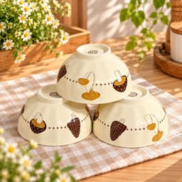 Bộ Bát Đĩa Sứ Tô Bát Ăn Cơm Họa Tiết Nấm Nâu, Set Bát Đĩa Bát Tràng Tráng Men Cao Cấp Tặng Kèm Muôi Và 5 Thìa 6