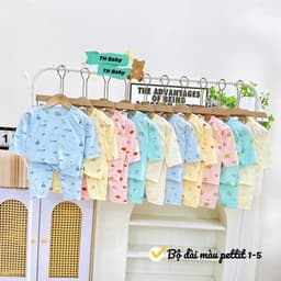 [Loại đẹp] Combo 3-5 Bộ Dài Tay Chất Peptit Cao Cấp Mềm Mại In Họa Tiết Cho Bé 3