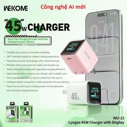 Cốc, Củ sạc nhanh 45W Wekome WU-13 công nghệ AI mới và 30W Anker Zolo A2698/ Remax CM01 1