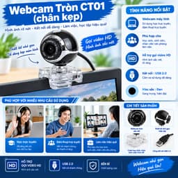 Webcam Tròn CT01 (chân kẹp) 1