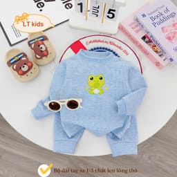 Bộ Nỉ Len Lông Thỏ Cho Bé Trai Bé Gái Mùa Đông - Set Đồ Thu Đông Trẻ Em Dày Dặn Ấm Áp Có Size 3-13kg 6