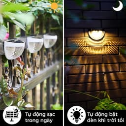 Hộp 2 Cái Đèn LED Năng Lượng Mặt Trời Bán Nguyệt Tròn 5432 và Đèn Năng Lượng Mặt Trời Có Khung Bảo Vệ BK-888. LMS 3