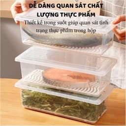 Hộp Đựng Thực Phẩm Hoa Quả,Thức Ăn, Rau Củ Có Khay 20x12x6cm và Set 10 Túi Zip Nhôm Bảo Quản Thực Phẩm Tươi Sống 2
