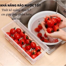 Hộp Đựng Thực Phẩm Hoa Quả,Thức Ăn, Rau Củ Có Khay 20x12x6cm và Set 10 Túi Zip Nhôm Bảo Quản Thực Phẩm Tươi Sống 5