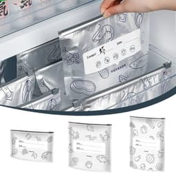 Hộp Đựng Thực Phẩm Hoa Quả,Thức Ăn, Rau Củ Có Khay 20x12x6cm và Set 10 Túi Zip Nhôm Bảo Quản Thực Phẩm Tươi Sống 9