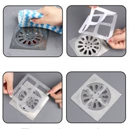 COMBO 50 Miếng Dán Chống Tắc Nghẽn Cống Thoát Nước 10x10cm - Miếng Lưới Lọc Rác Chống Tắc Cống 6