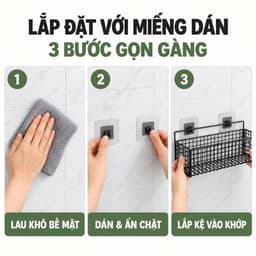 Kệ Đựng Đồ Để Gia Vị Dán Tường Handobox Kệ Thép Chống Gỉ Chịu Lực 10kg Bền Đẹp Cho Phòng Bếp 3