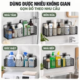 Kệ Đựng Đồ Để Gia Vị Dán Tường Handobox Kệ Thép Chống Gỉ Chịu Lực 10kg Bền Đẹp Cho Phòng Bếp 4