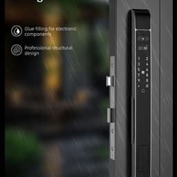 Khóa điện tử Face ID Nhận diện khuôn mặt cho cửa nhôm Xingfa có vân tay App TTLOCK chống nước mưa ngoài trời D20 D30 5
