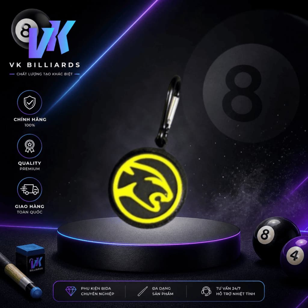 Móc Khóa Clicker Logo Bida – Phụ Kiện Trang Trí Bida