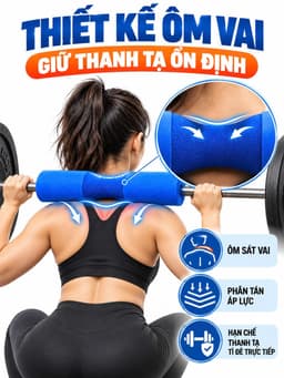 Đệm Mút Lót Bảo Vệ Cổ, Vai, Hỗ Trợ Gánh Tạ Squad Tập Gym 3