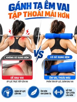 Đệm Mút Lót Bảo Vệ Cổ, Vai, Hỗ Trợ Gánh Tạ Squad Tập Gym 1