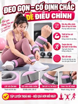 Tạ Đeo Tay TGG Tạ Chân Túi tạ chân dành cho gym Chất Liệu Bột Sắt Mịn Tập Gym Tập Yoga Tại Nhà 5