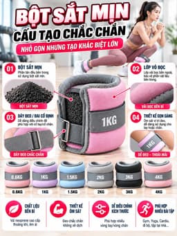 Tạ Đeo Tay TGG Tạ Chân Túi tạ chân dành cho gym Chất Liệu Bột Sắt Mịn Tập Gym Tập Yoga Tại Nhà 7