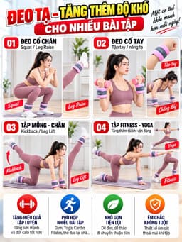 Tạ Đeo Tay TGG Tạ Chân Túi tạ chân dành cho gym Chất Liệu Bột Sắt Mịn Tập Gym Tập Yoga Tại Nhà 1