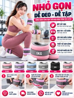 Tạ Đeo Tay TGG Tạ Chân Túi tạ chân dành cho gym Chất Liệu Bột Sắt Mịn Tập Gym Tập Yoga Tại Nhà 8
