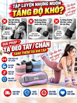Tạ Đeo Tay TGG Tạ Chân Túi tạ chân dành cho gym Chất Liệu Bột Sắt Mịn Tập Gym Tập Yoga Tại Nhà 3