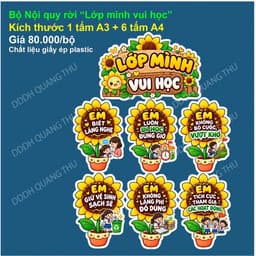 [trang trí lớp học] Nội quy Lớp mình vui học 1
