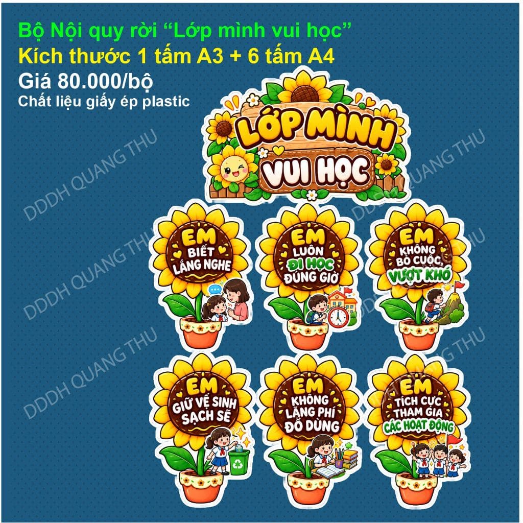 [trang trí lớp học] Nội quy Lớp mình vui học