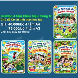 [trang trí lớp] Combo 4 tấm TT góc học tập 1