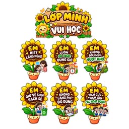 [trang trí lớp học] Nội quy Lớp mình vui học 2