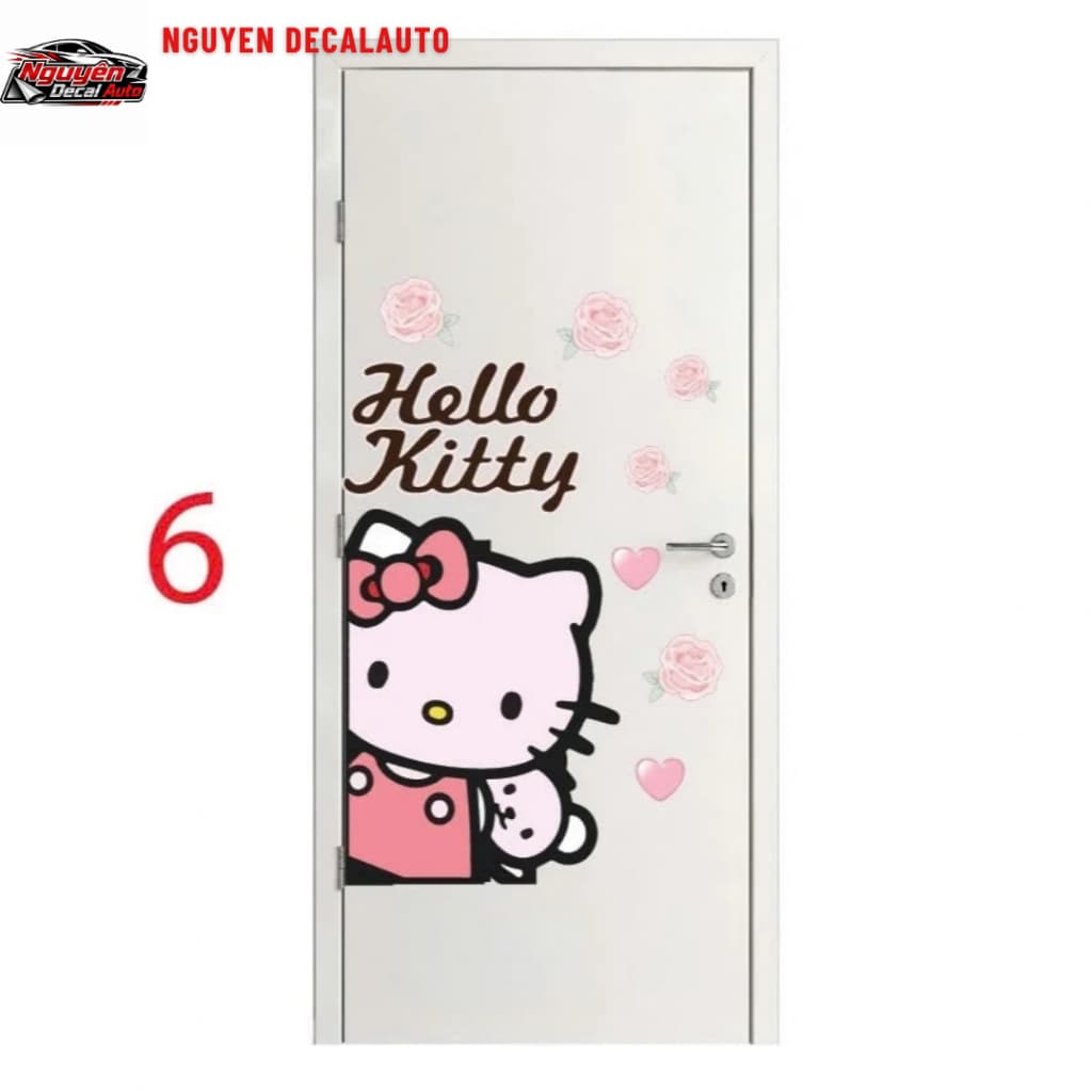 Decal sticker (Mẫu 1-9) dán cửa, hình dán cửa dễ thương, có sẵn keo dán