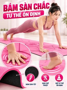 Thảm yoga cao su PU thiên nhiên, định tuyến 183x68cm 5mm có tại HC Sport 3
