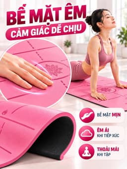 Thảm yoga cao su PU thiên nhiên, định tuyến 183x68cm 5mm có tại HC Sport 4