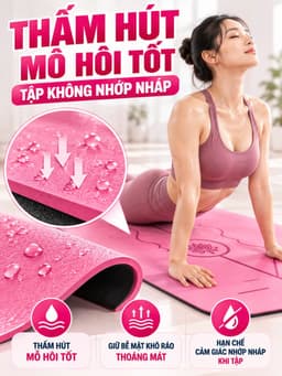 Thảm yoga cao su PU thiên nhiên, định tuyến 183x68cm 5mm có tại HC Sport 2