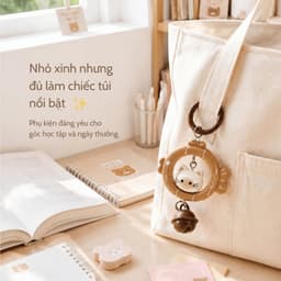 Móc khóa mèo ăn cá chuông 3D — charm túi xách quà dễ thương 1