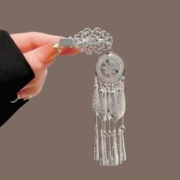 Kẹp Tóc Hoa Bạc Tua Rua Kiểu Dân Tộc - Kẹp Tóc Cổ Trang Sang Trọng Phối Hán Phục, Áo Dài 7