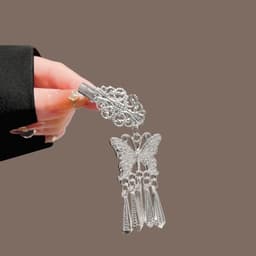 Kẹp Tóc Hoa Bạc Tua Rua Kiểu Dân Tộc - Kẹp Tóc Cổ Trang Sang Trọng Phối Hán Phục, Áo Dài 8
